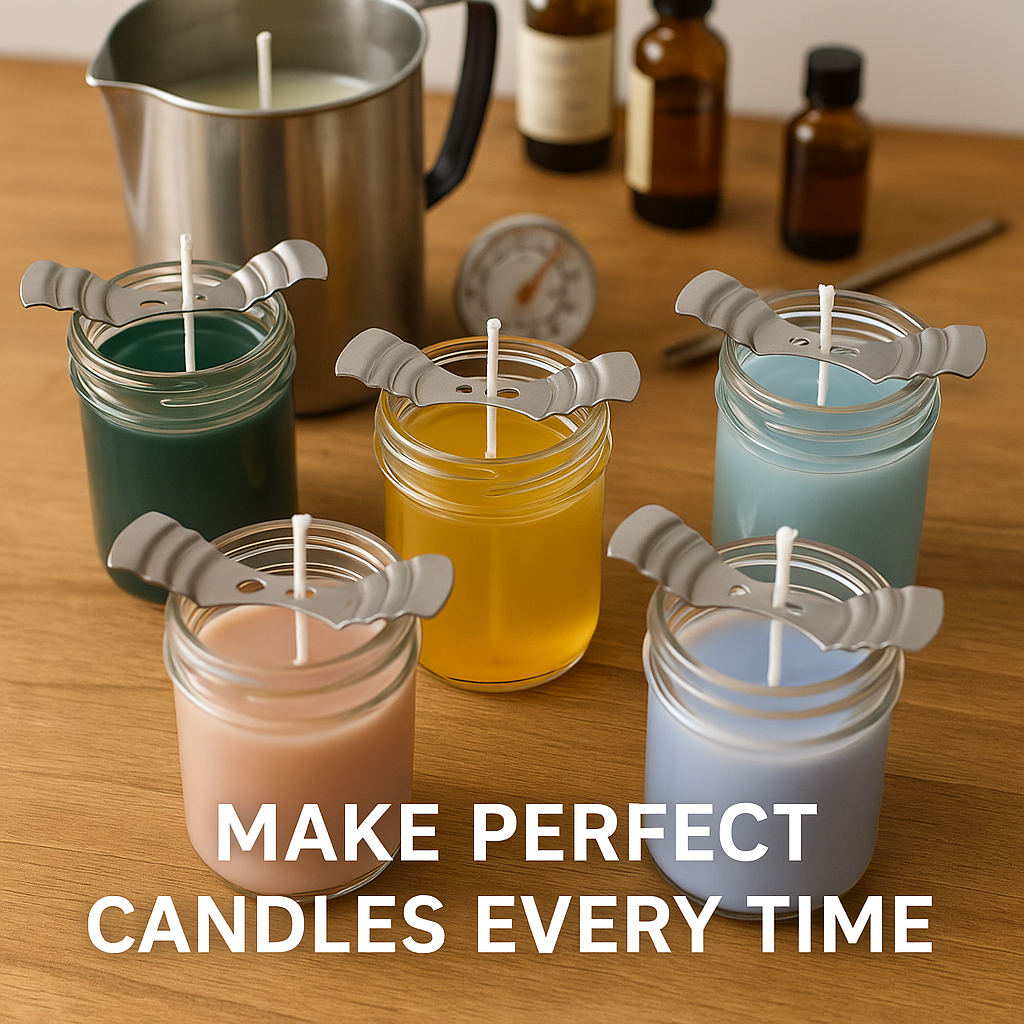 Pack of 20 Premium Wick Holder Pack – Stainless Steel Centering Tool for Candle Making – by The Remedial Store